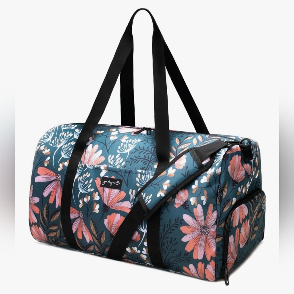 Floral Duffel Bag with Makeup Organizer